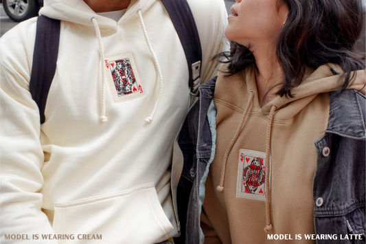 Matching King and Queen Embroidered Hoodie, King of Hearts and Queen of Hearts Oversized Hoodie, Oversized Couples Hoodies, Valentine's Day Gift